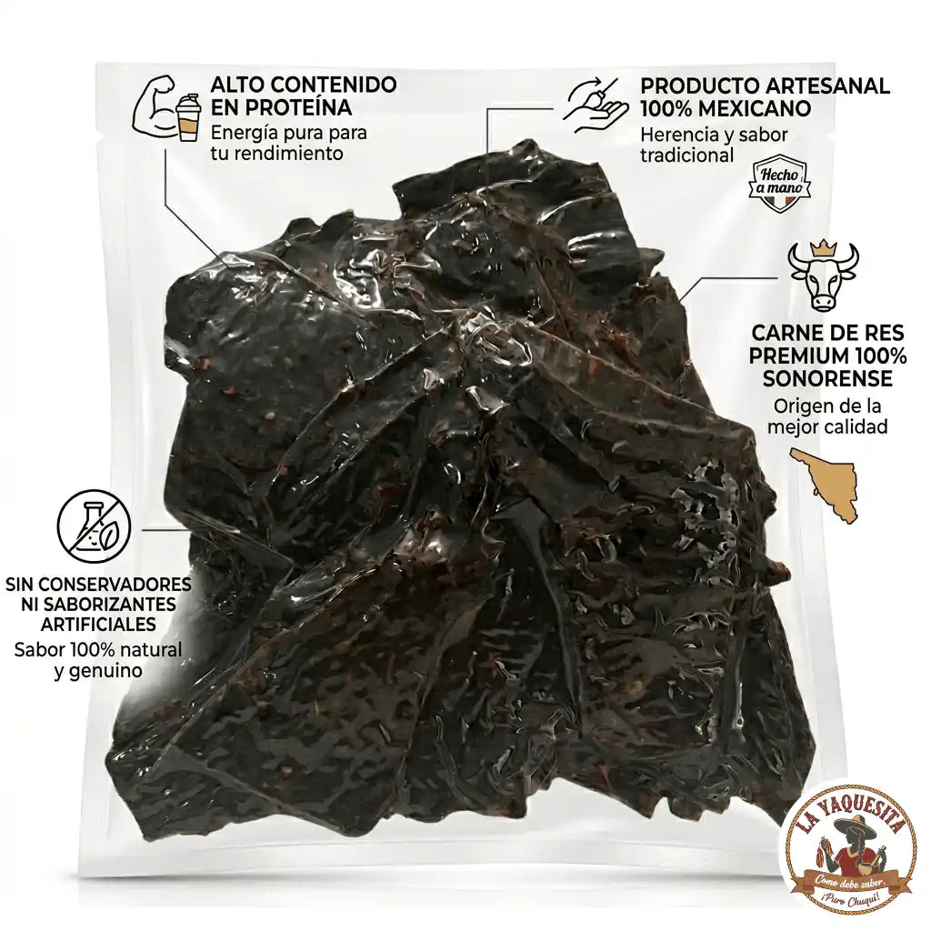 Carne Seca Sonorense Premium Artesanal - La Yaquesita - Como debe saber, ¡Puro Chuqui!